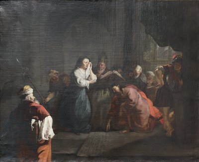 Christus verdedigt de overspelige vrouw door Gabriel Metsu